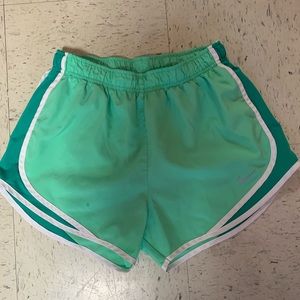 Women’s green Nike athletic shorts